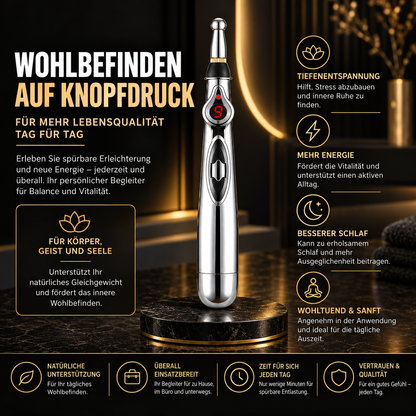 Elektronischer Akupunktur-Massagestift mit 5 Aufsätzen – Tragbares Körpermassagegerät