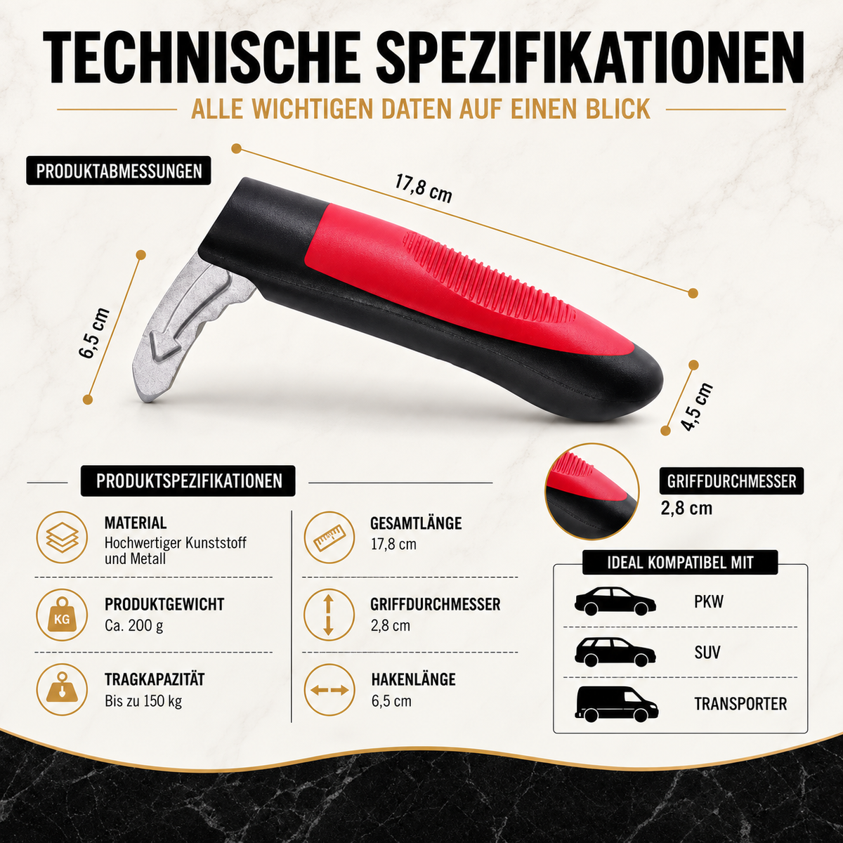 Ergonomischer Auto-Einstiegshilfe-Griff – Sicher & Stabil