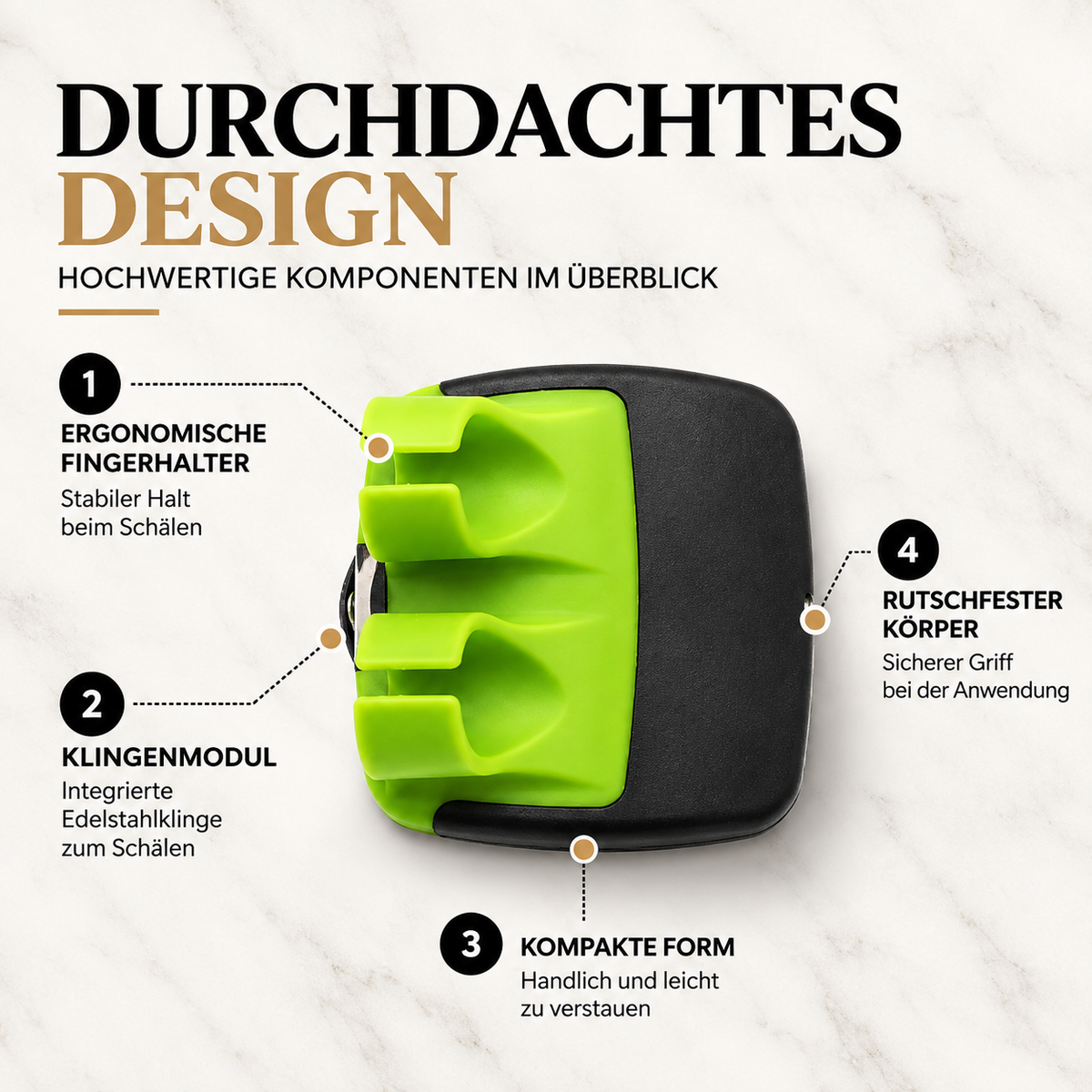 Gemüseschäler aus Edelstahl mit ergonomischem Komfortgriff
