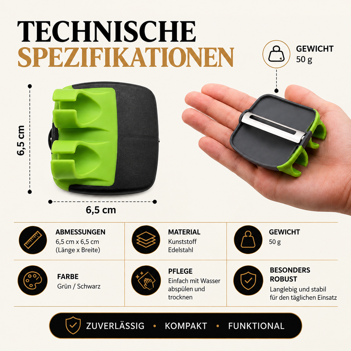 Gemüseschäler aus Edelstahl mit ergonomischem Komfortgriff
