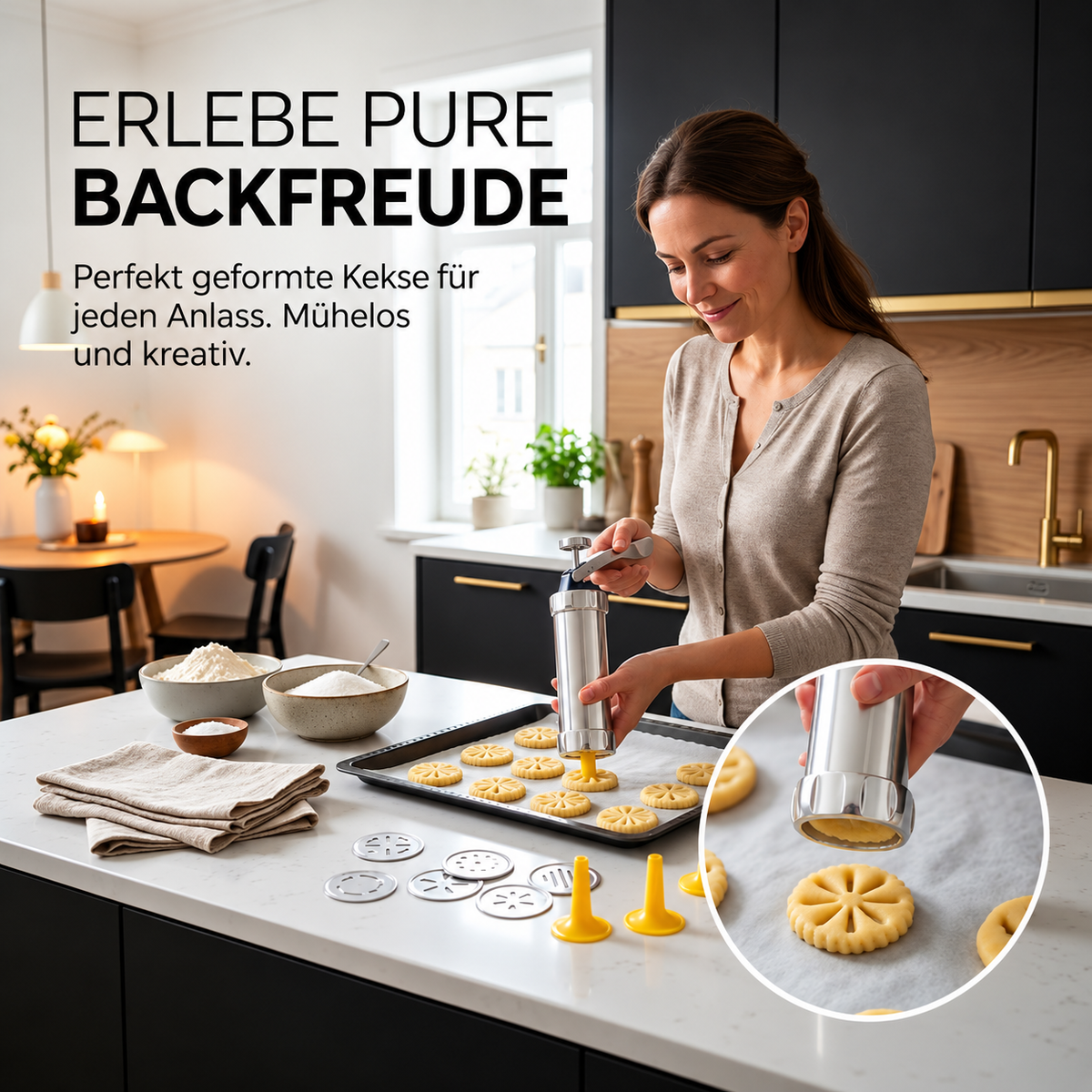 Premium-Kekspresse-Satz – Perfekte Kekse wie vom Profi