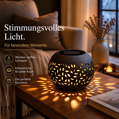 Solar LED Tischlampe Im Freien– Warmes Licht & stilvolle Deko