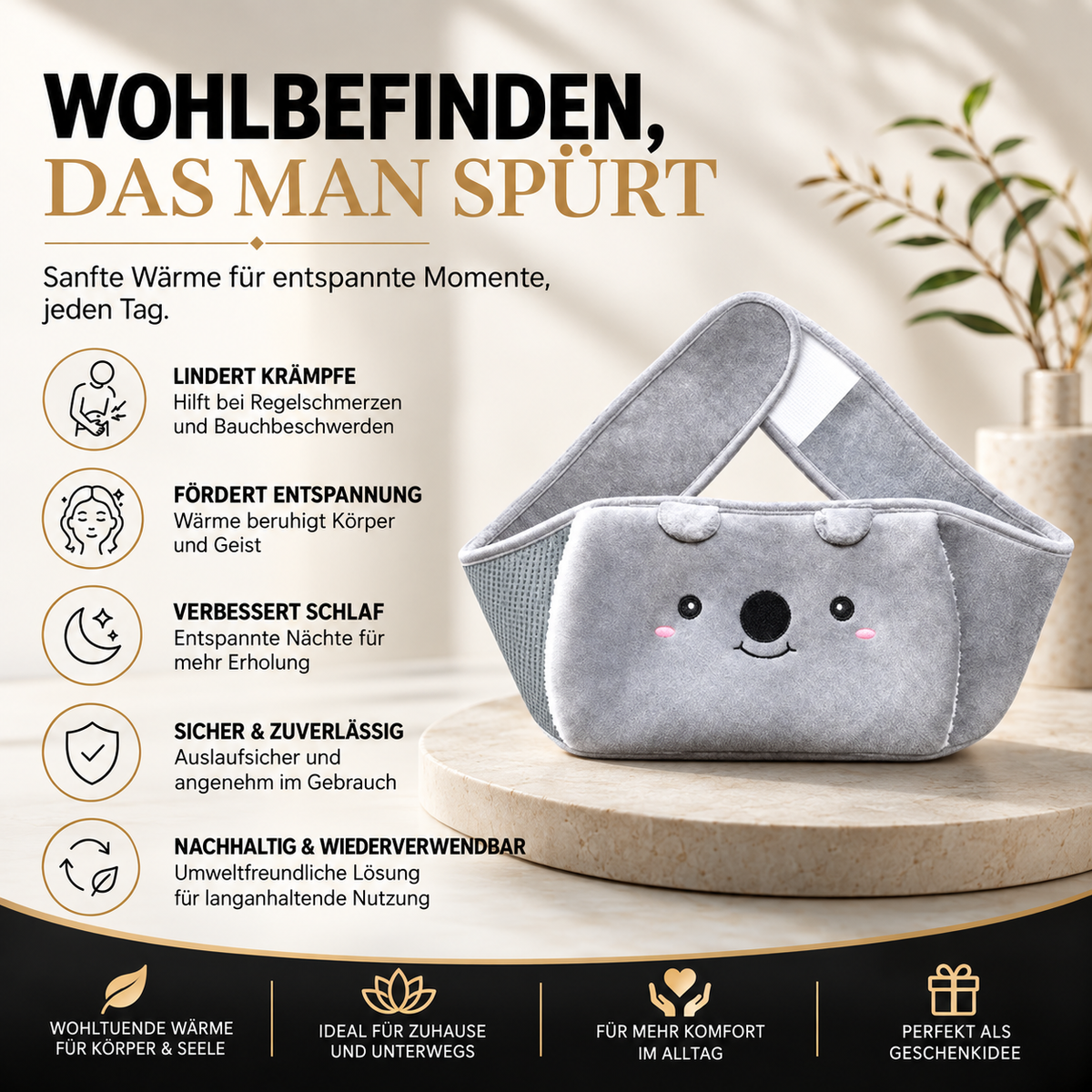 Gemütlicher Wärmflaschengürtel – Wärme und Komfort überall