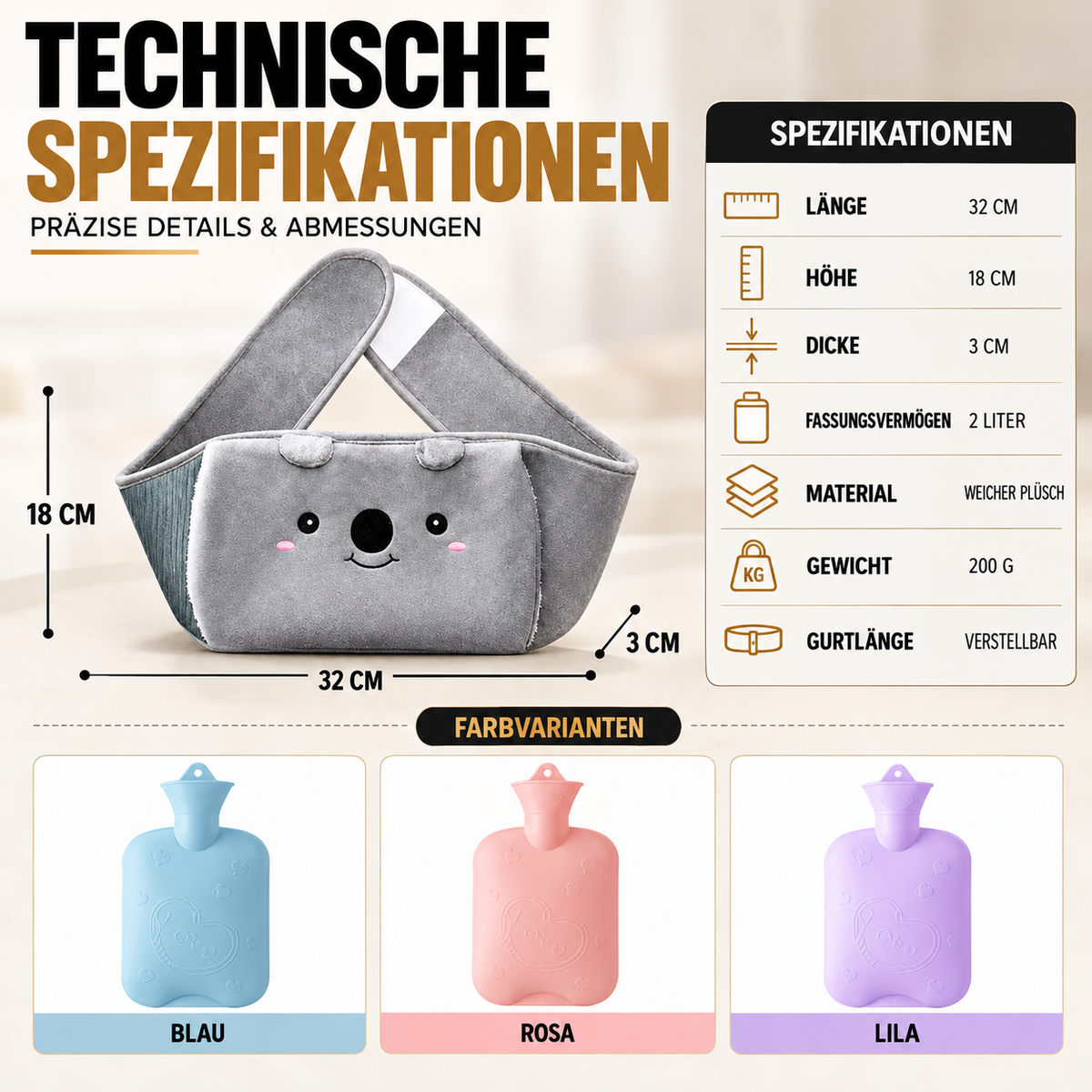 Gemütlicher Wärmflaschengürtel – Wärme und Komfort überall