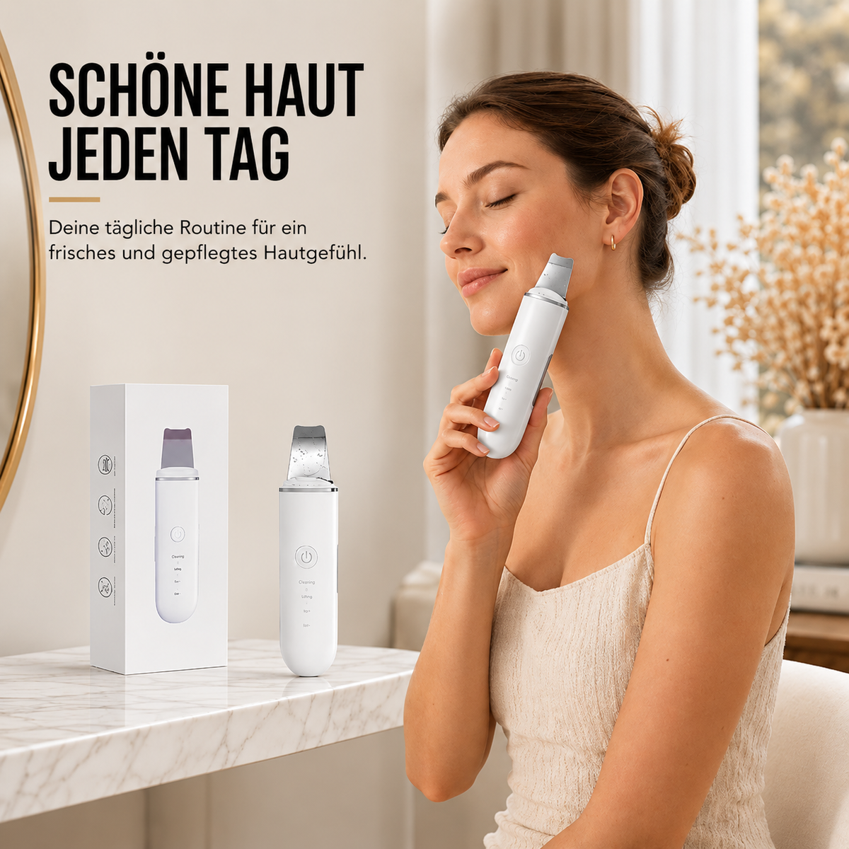 Ultraschall Skin Scrubber für Tiefenreinigung & Gesichtspflege