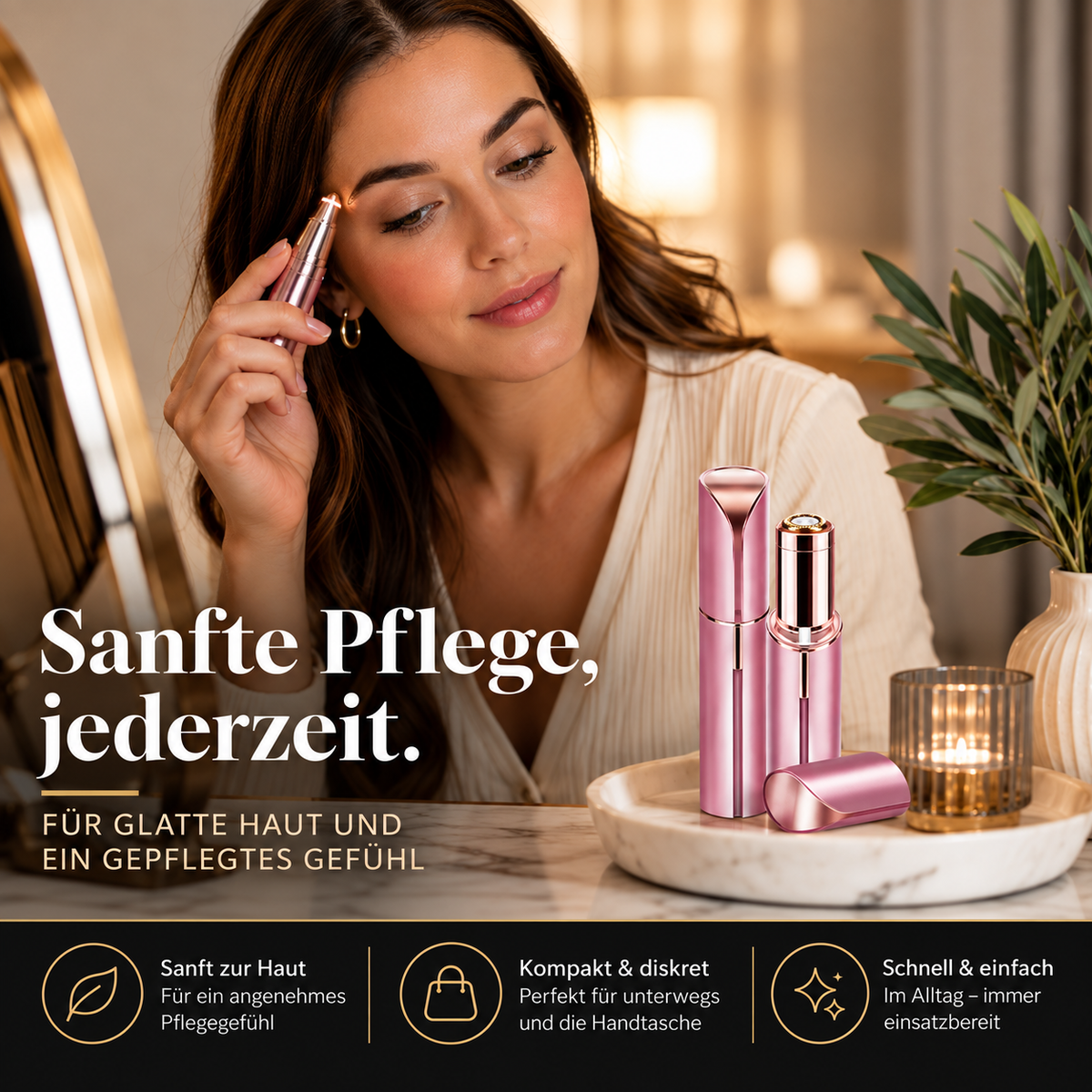 Präziser Elektrischer Gesichtshaarentferner im Lippenstift-Design