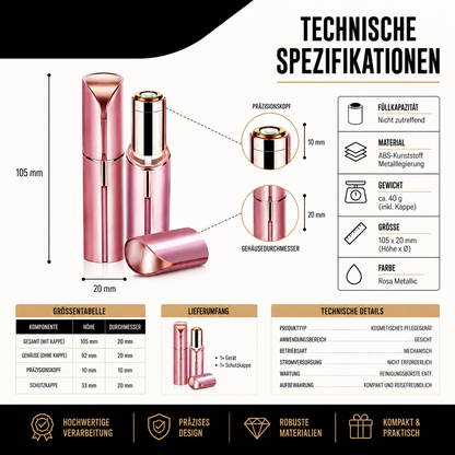 Präziser Elektrischer Gesichtshaarentferner im Lippenstift-Design
