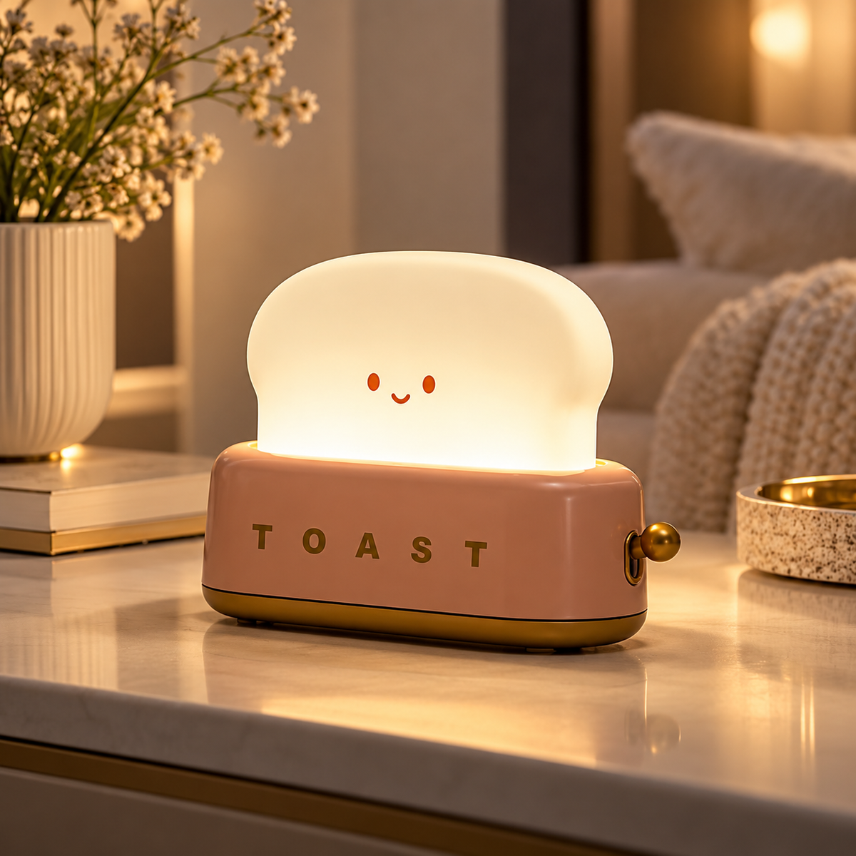 Süße Toast-Nachtlampe – Warmes LED-Licht mit Timerfunktion