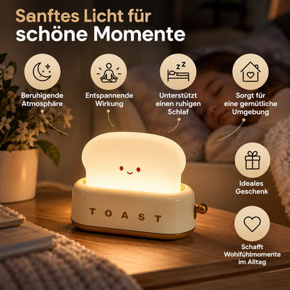 Süße Toast-Nachtlampe – Warmes LED-Licht mit Timerfunktion