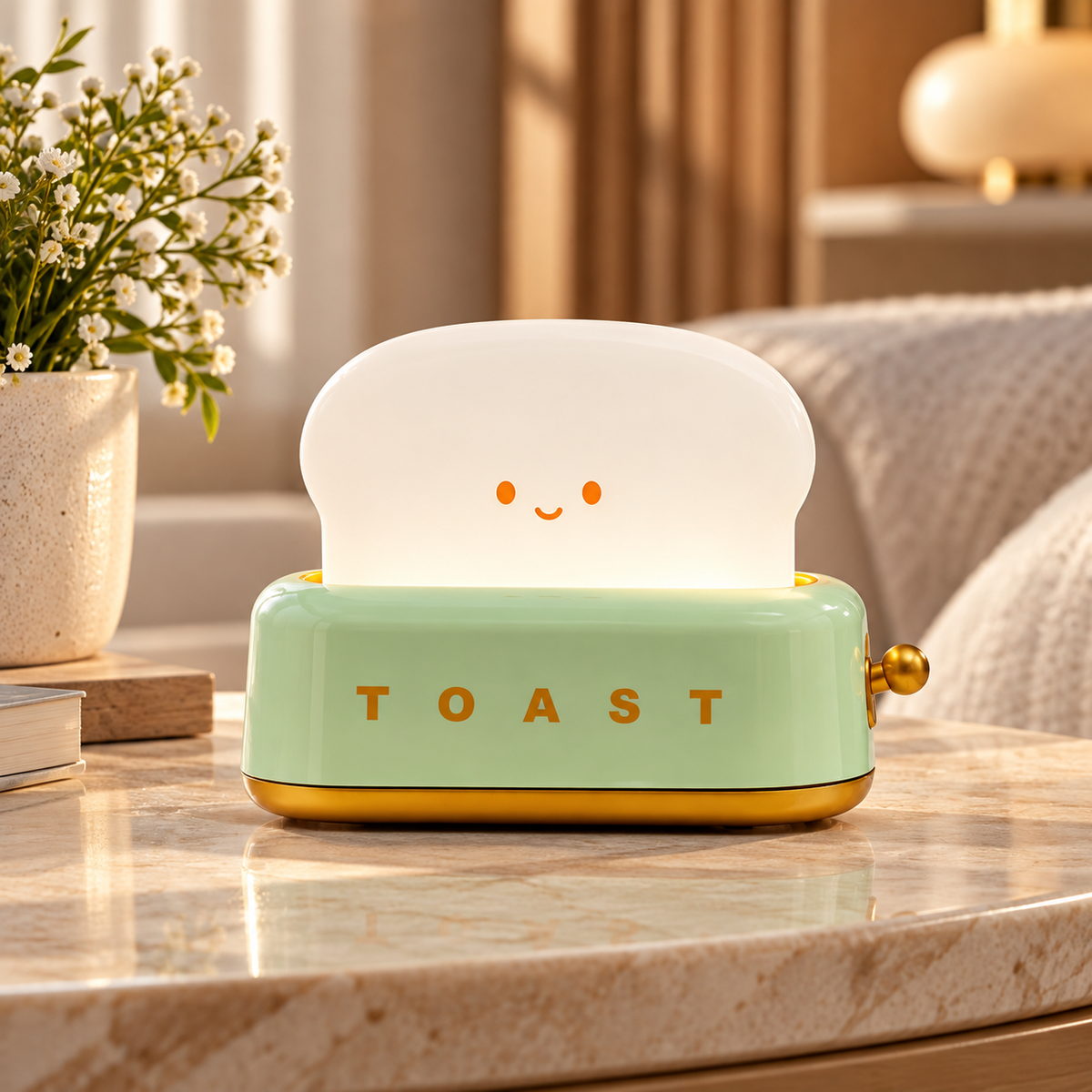 Süße Toast-Nachtlampe – Warmes LED-Licht mit Timerfunktion