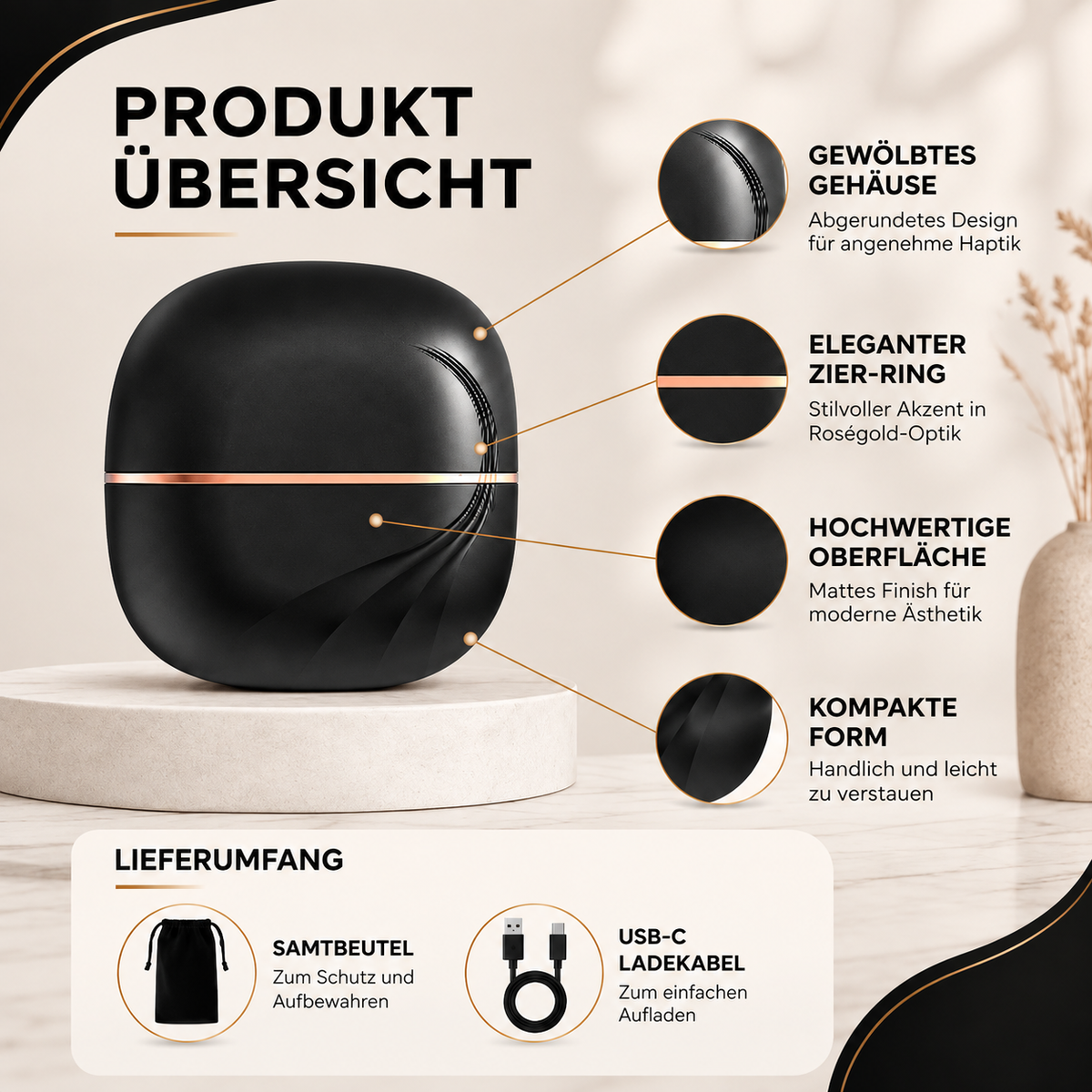 Mini Haar Glätteisen Bürste– Glattes Haar überall & jederzeit