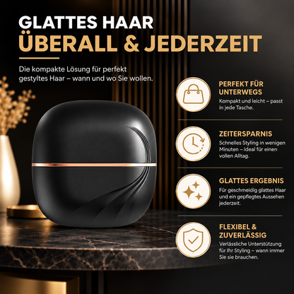 Mini Haar Glätteisen Bürste– Glattes Haar überall & jederzeit