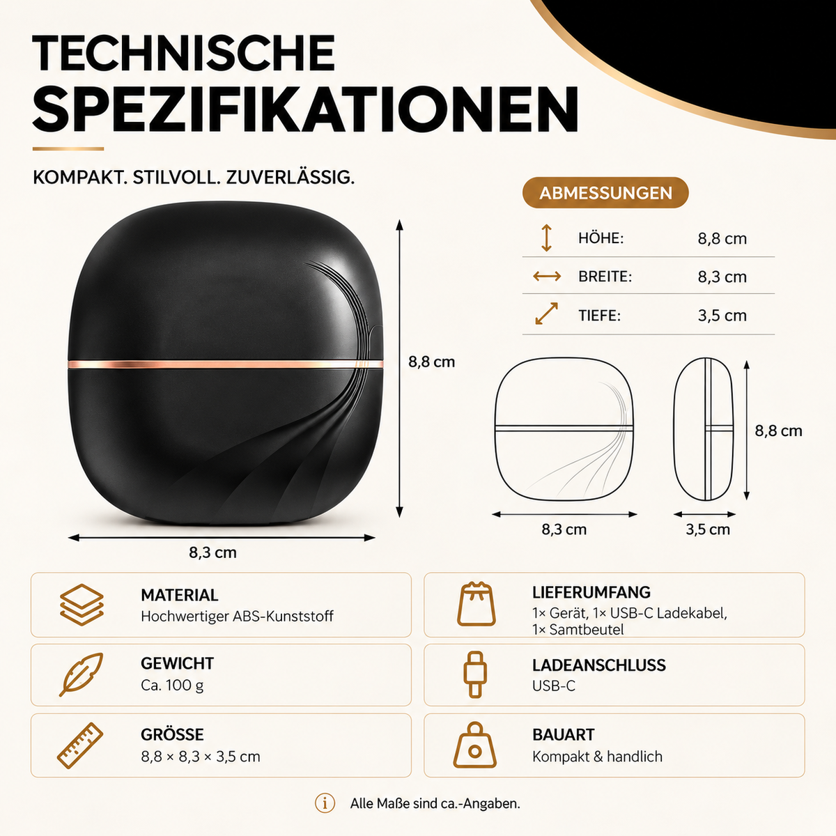 Mini Haar Glätteisen Bürste– Glattes Haar überall & jederzeit