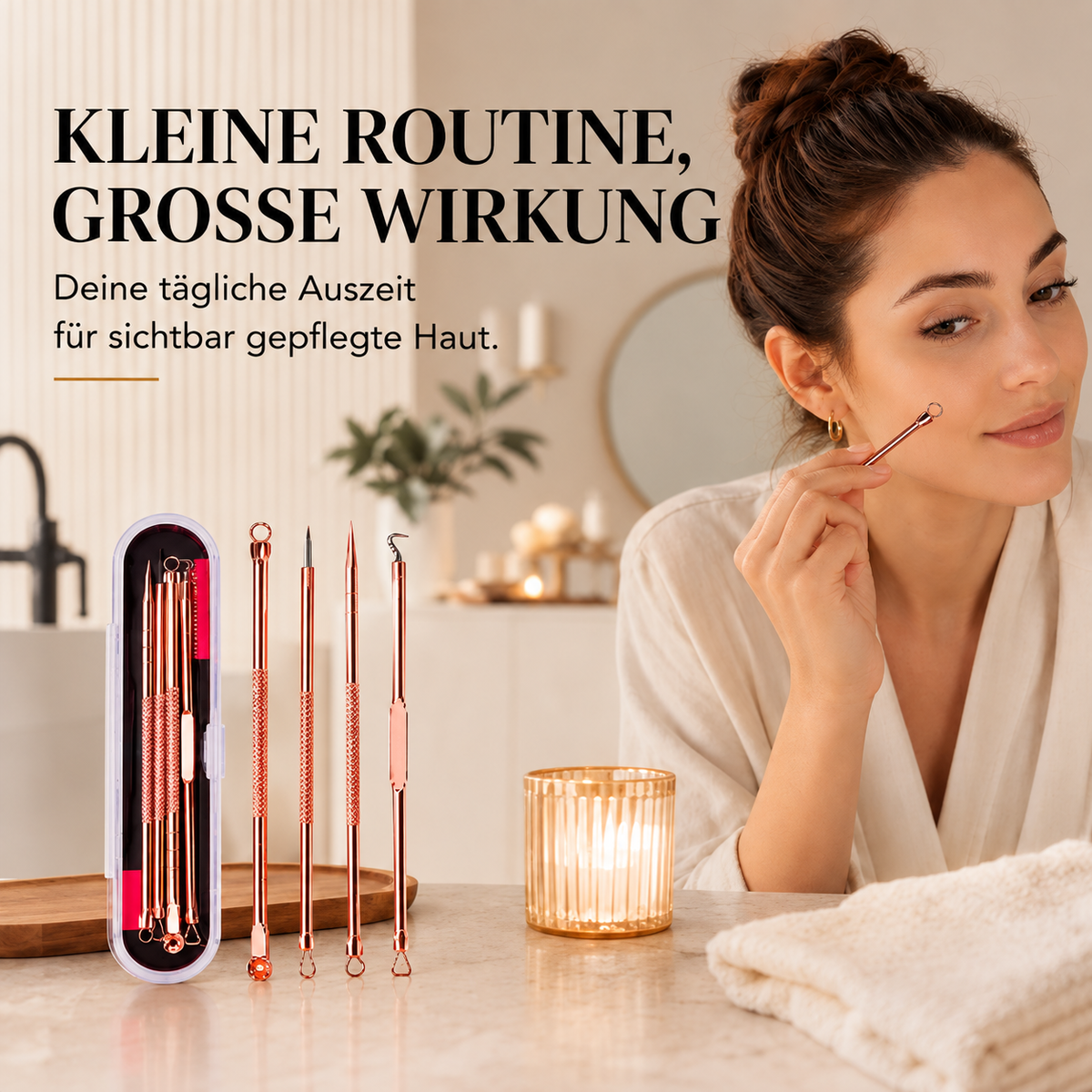 Professioneller Mitesserentferner-Werkzeugsatz aus Edelstahl