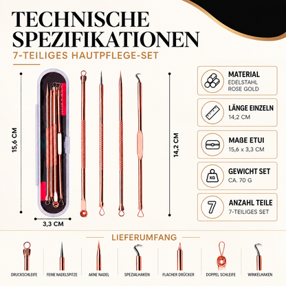 Professioneller Mitesserentferner-Werkzeugsatz aus Edelstahl