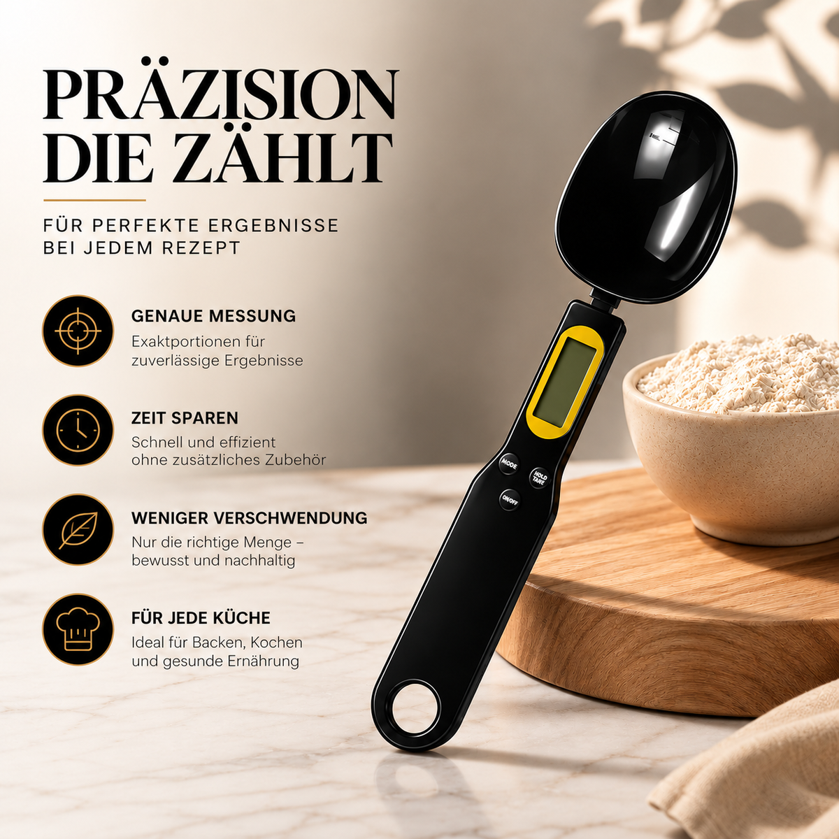 Digitaler Messlöffel mit LCD-Display für präzises Abmessen