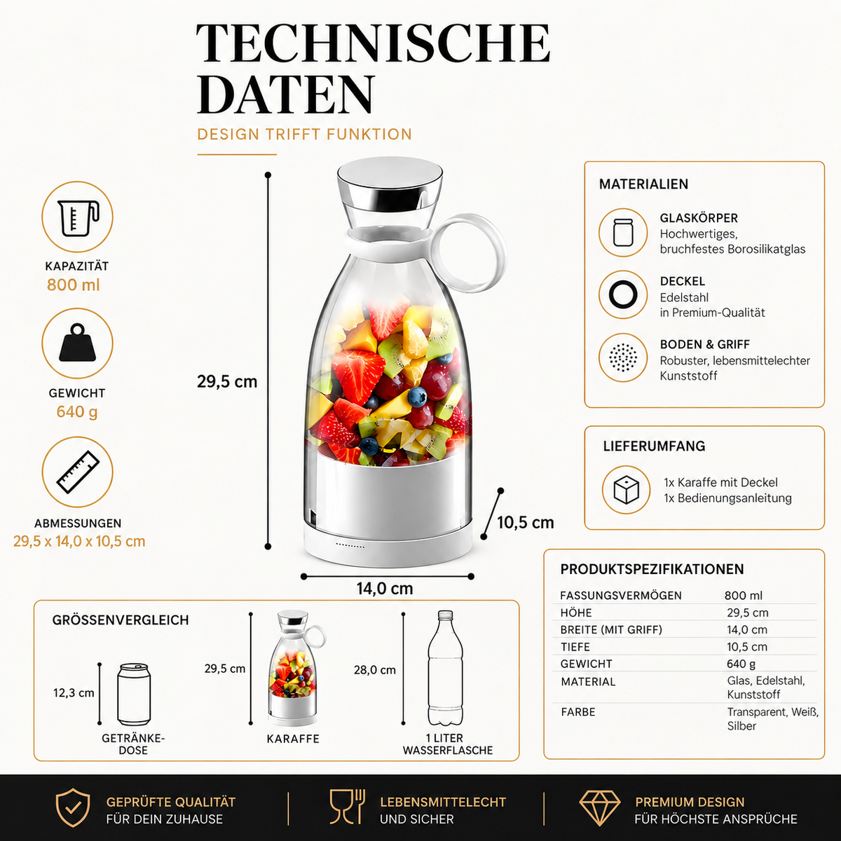 Tragbarer Smoothie-Mixer mit magnetischer oder USB-Ladefunktion