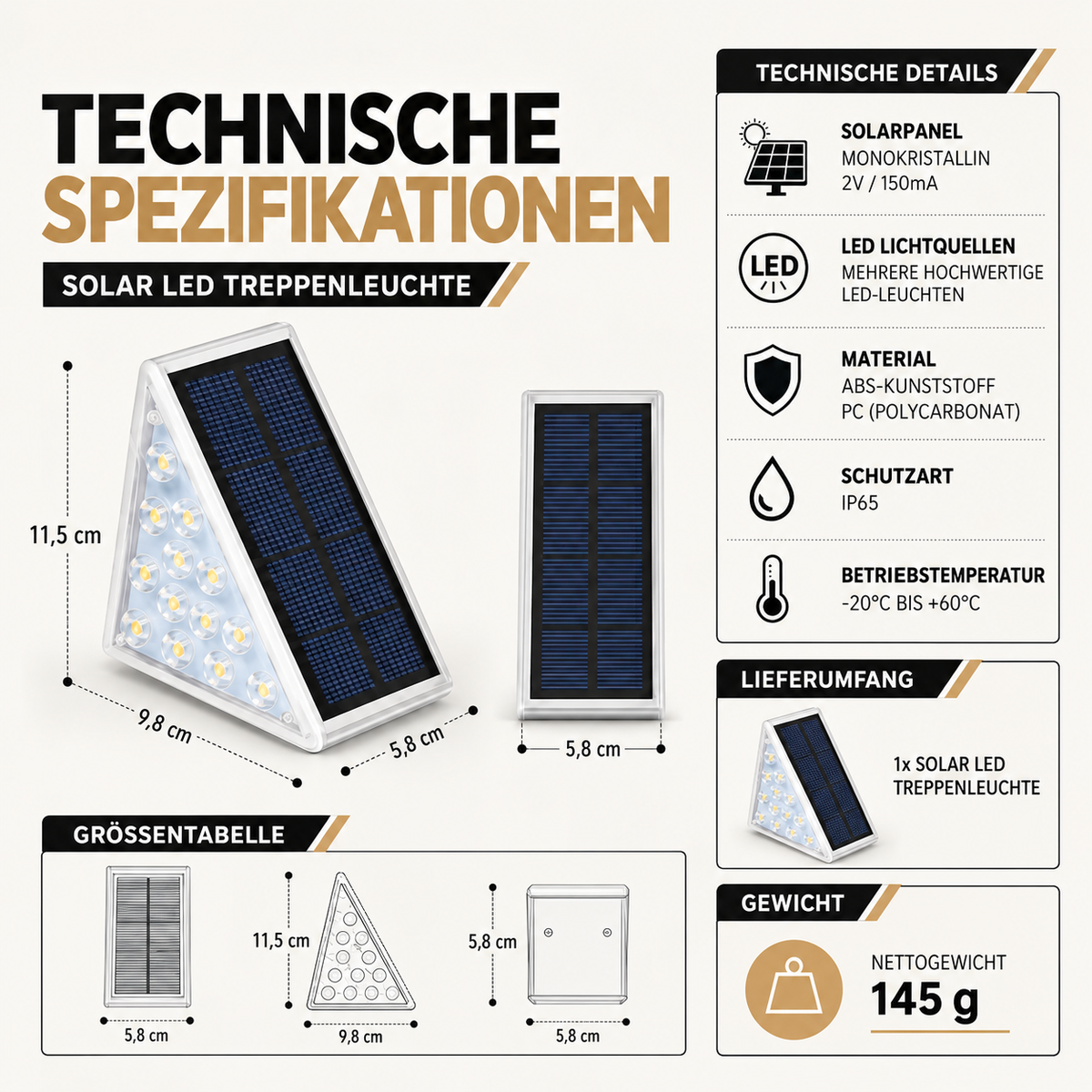 Solar LED Treppenlicht 2er Satz – Sicher & stilvoll beleuchtet