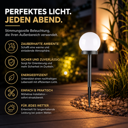 Solar Kugelleuchte für Garten – Stilvolle LED Außenbeleuchtung