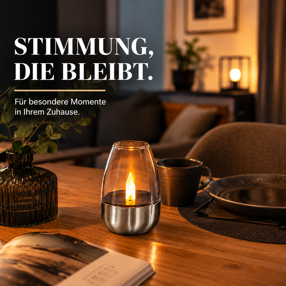 Solar LED Kerzenlicht – Warmes Flackerlicht für Garten & Deko