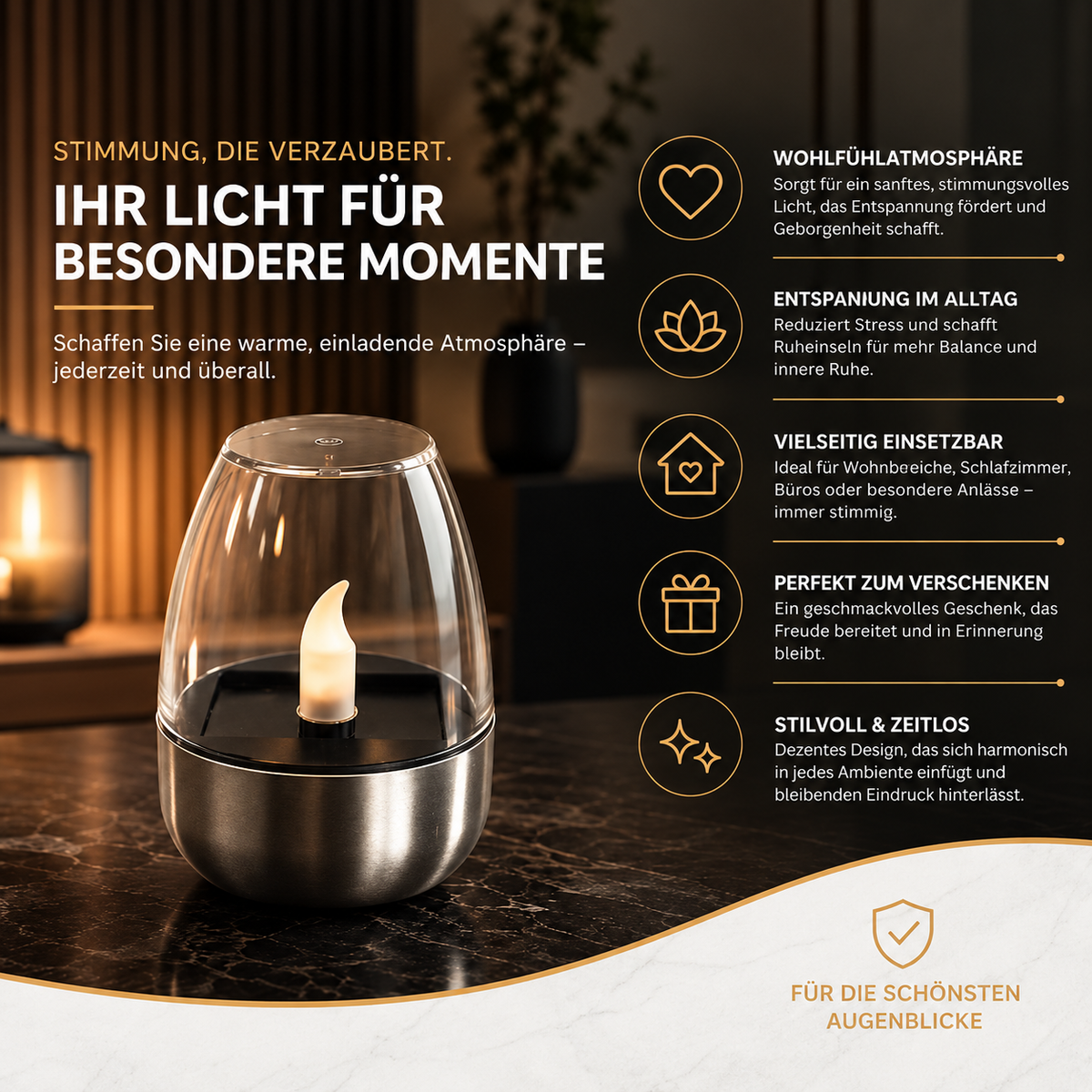 Solar LED Kerzenlicht – Warmes Flackerlicht für Garten & Deko