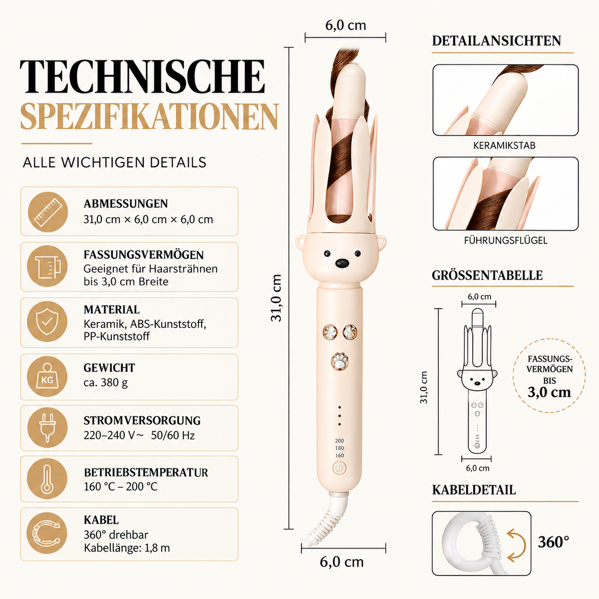 Automatischer Lockenstab für perfekte Wellen – einfach & schnell