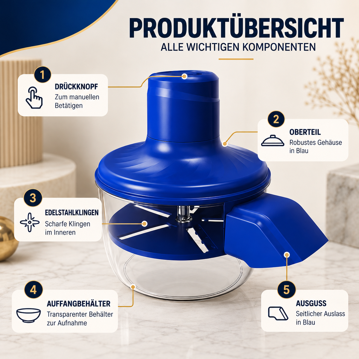 Manueller Food Chopper – Schnell, Kompakt & Perfekt für deine Küche
