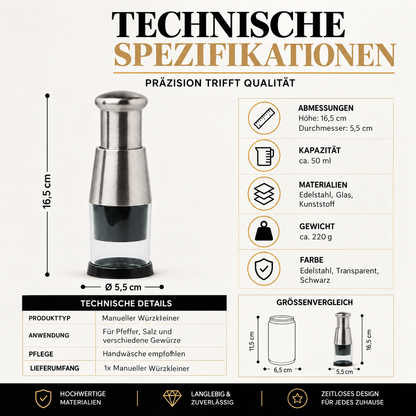 2-in-1 Knoblauchpresse & Mini-Zerkleinerer aus Edelstahl