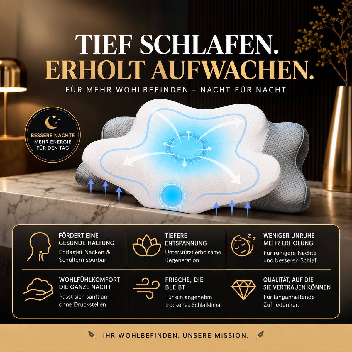 Ergonomisches Memory-Foam-Kissen für optimalen Schlafkomfort