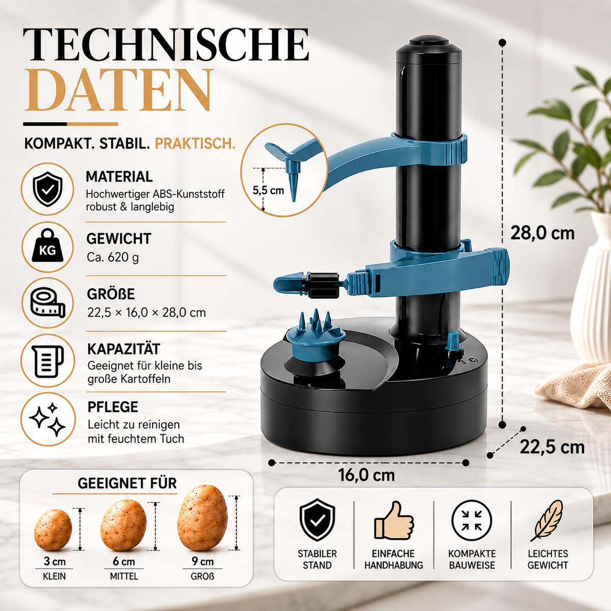 Elektrischer Kartoffelschäler – Schnell & Mühelos Schälen