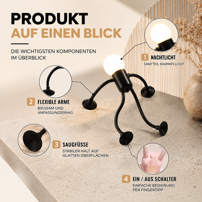 Flexible LED-Nachtleuchte in Humanoidform – Kreative Schreibtischlampe