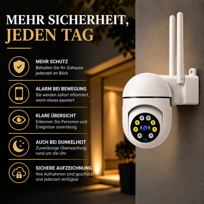 1080P WLAN Außenkamera mit Nachtsicht & App-Steuerung