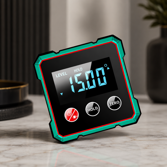 Digitaler Neigungsmesser mit beleuchtetem LCD-Display für präzise Winkelmessungen