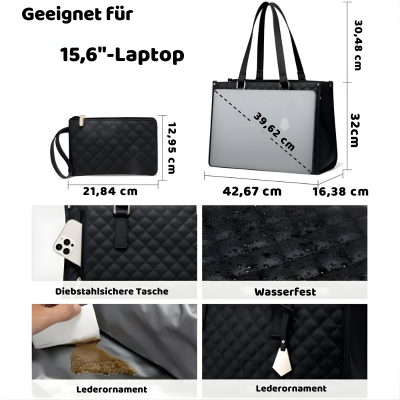 2-in-1 Lunch Tasche mit Laptopfach – Stilvoll & Praktisch