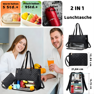2-in-1 Lunch Tasche mit Laptopfach – Stilvoll & Praktisch