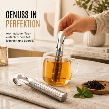 Mit dem feinmaschigen Edelstahl-Tee-Ei gelingt die Zubereitung von losem Tee mühelos. Dank des praktischen Designs lässt es sich leicht einsetzen und entfernen, während das feine Sieb für ein klares, aromatisches Teeerlebnis ohne Teeblätter in der Tasse sorgt. Ideal für den täglichen Genuss zu Hause oder im Büro.