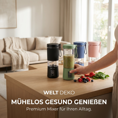 Elektrischer Mixer für Smoothies und Proteinshakes in moderner Küchenumgebung