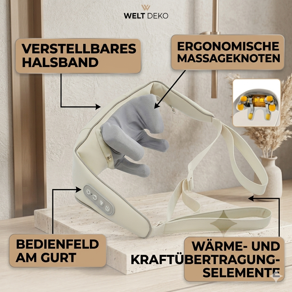 Kabelloses Nacken- & Schultermassagegerät mit Wärmefunktion