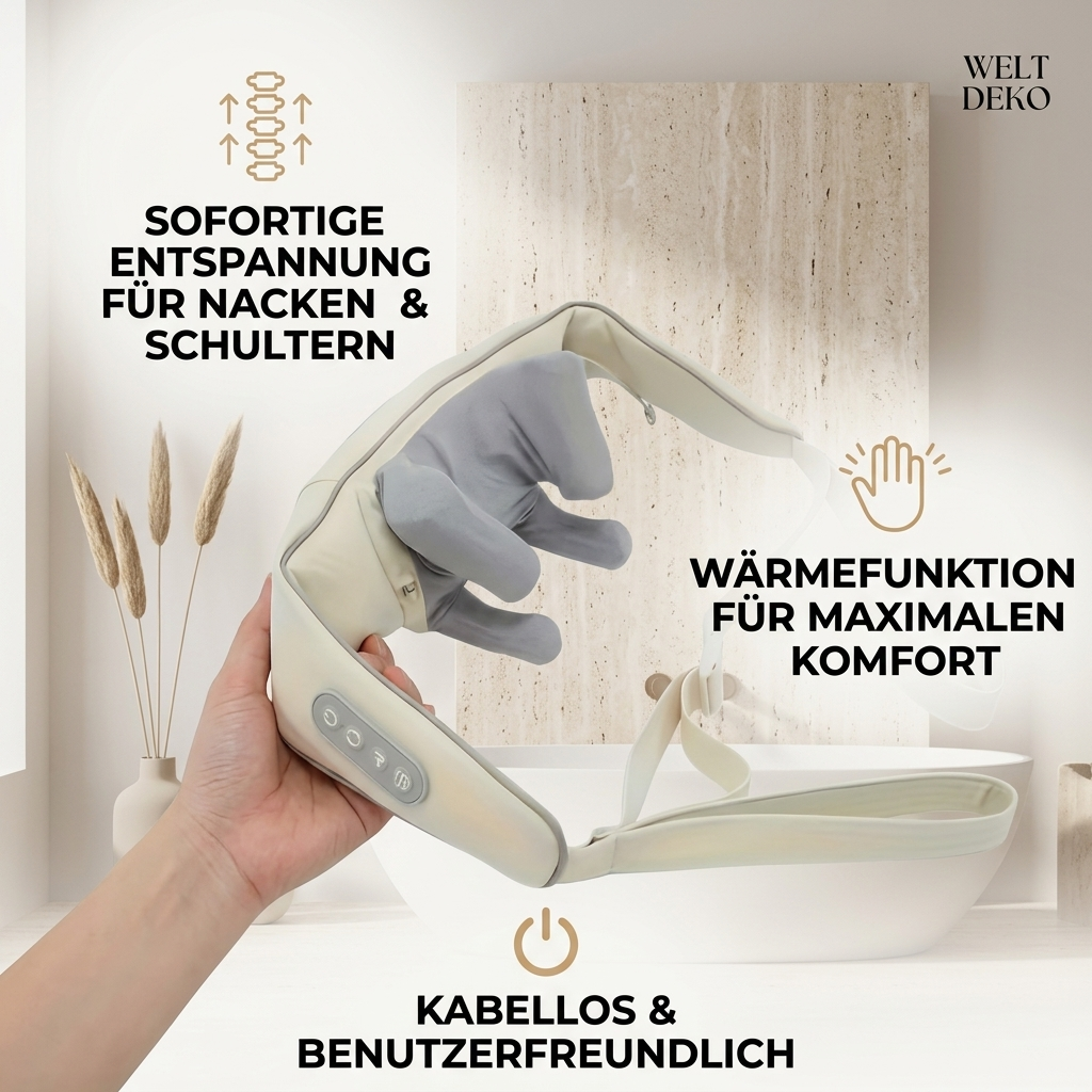 Kabelloses Nacken- & Schultermassagegerät mit Wärmefunktion