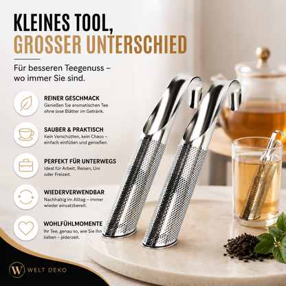 Dieses hochwertige Edelstahl-Tee-Ei vereint Funktionalität und elegantes Design. Das feinmaschige Sieb sorgt für einen reinen Teegenuss ohne Rückstände, während die robuste Verarbeitung eine lange Lebensdauer garantiert. Ob zu Hause, im Büro oder unterwegs – der ideale Begleiter für alle, die losen Tee unkompliziert und stilvoll genießen möchten.