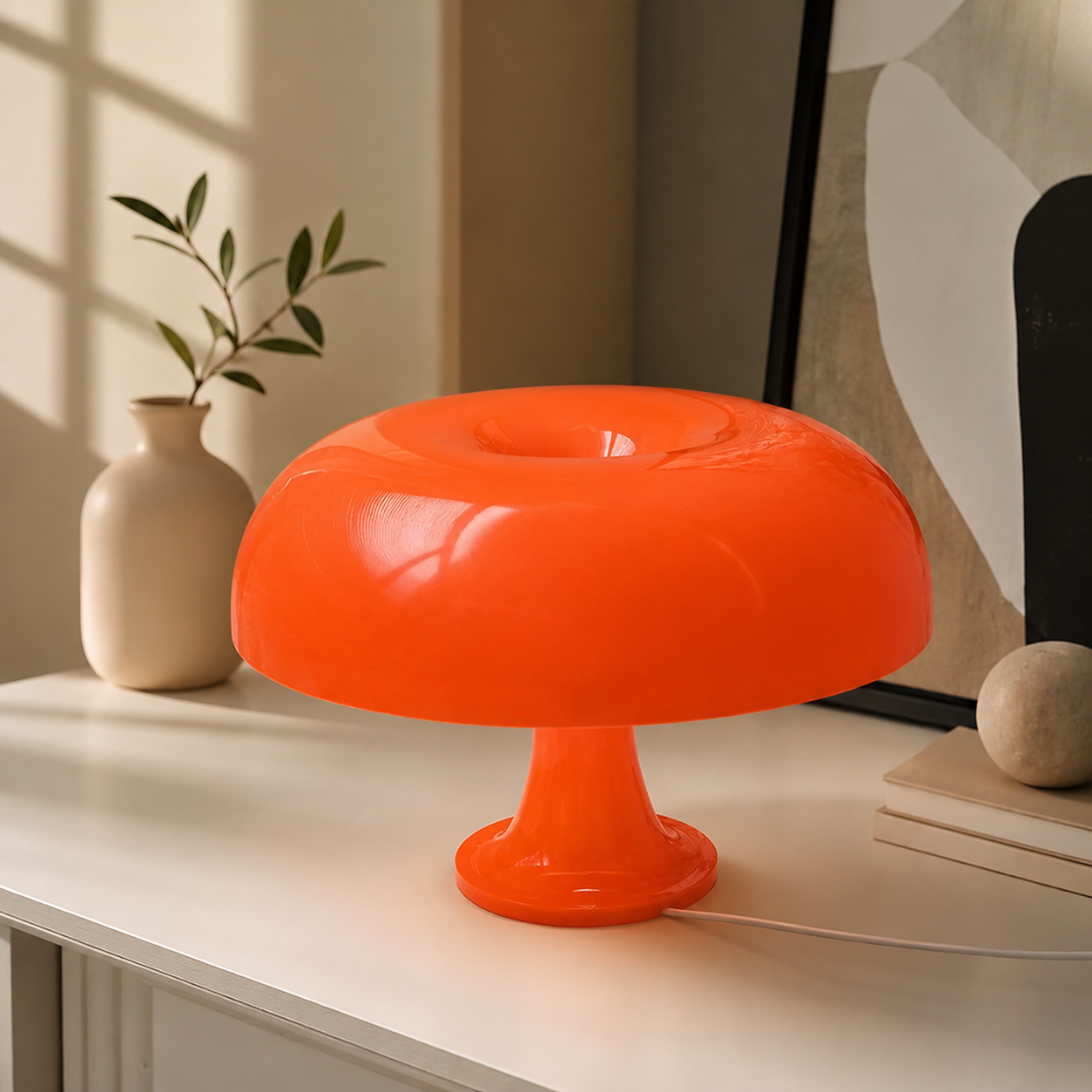 Moderne LED-Pilzlampe mit warmem Licht und elegantem Design. Ideal für Schlafzimmer, Wohnzimmer oder als stilvolle Tischdekoration.