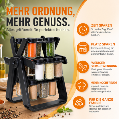 Gewürzregal sorgt für eine übersichtliche und platzsparende Aufbewahrung verschiedener Gewürze.