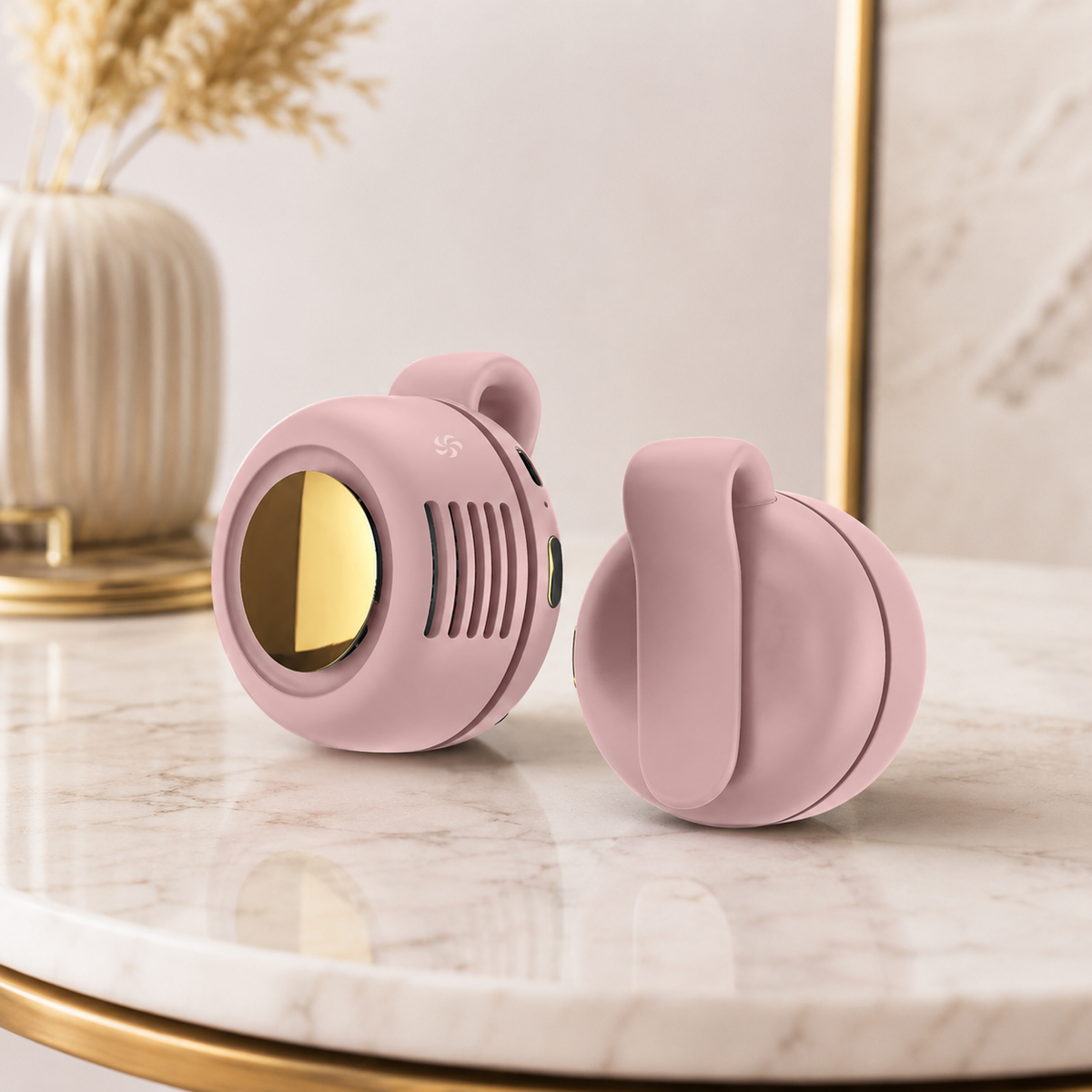 Rosa tragbarer Mini-Nackenventilator für den täglichen Gebrauch