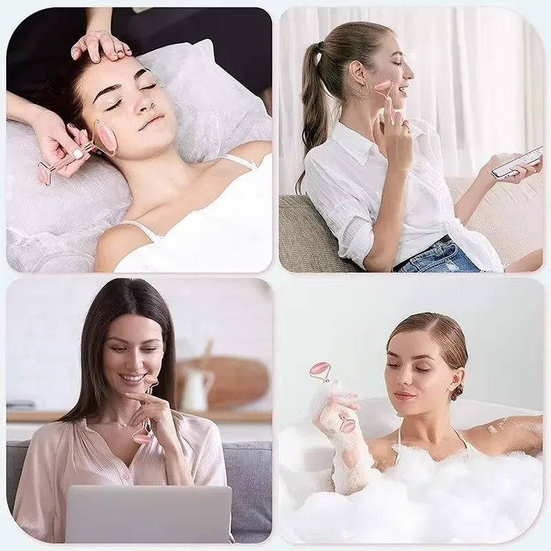 Gesichtsmassageroller & Gua Sha Schönheitswerkzeug-Satz