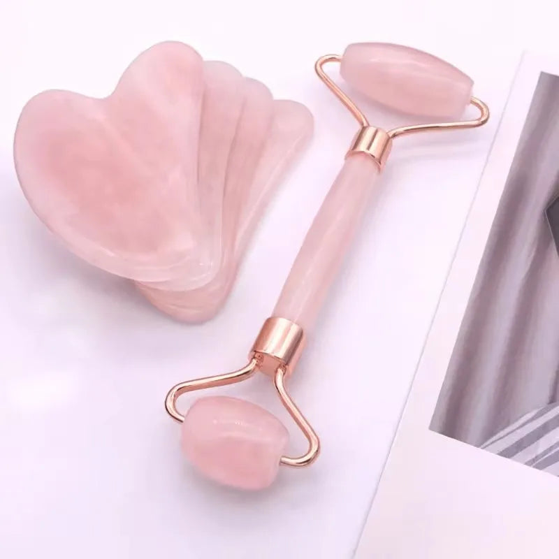 Gesichtsmassageroller & Gua Sha Schönheitswerkzeug-Satz