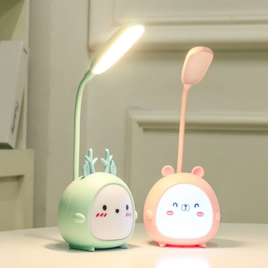 Cartoon LED Tischlampe – Wiederaufladbar & Flexibel