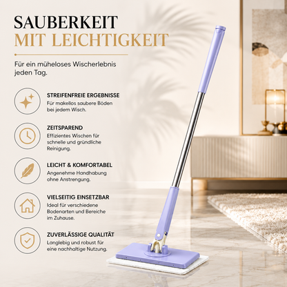 Genießen Sie eine schnelle und komfortable Bodenreinigung mit einem Wischer, der Leistung und Benutzerfreundlichkeit vereint. Die leichte Konstruktion, effiziente Reinigung und vielseitige Einsatzmöglichkeit sorgen jeden Tag für strahlend saubere Böden – ganz ohne großen Aufwand.