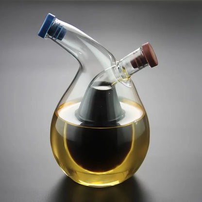 2-in-1 Öl & Essig Spender aus Glas mit Doppelkammer