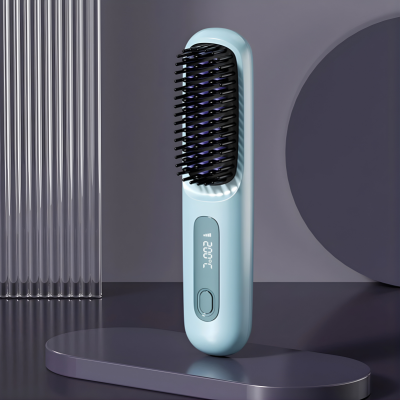 Diese stilvolle Glättbürste in moderner Soft-Blue-Optik vereint Design, Leistung und Komfort in einem Gerät. Sie ermöglicht dir schnelles, schonendes Glätten – ganz ohne Kabel und ohne Aufwand.