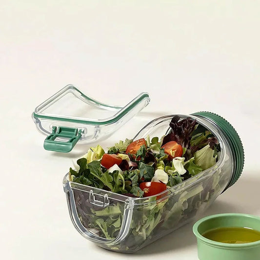 Portable Salad & Fruit Container – Auslaufsicher & Wiederverwendbar